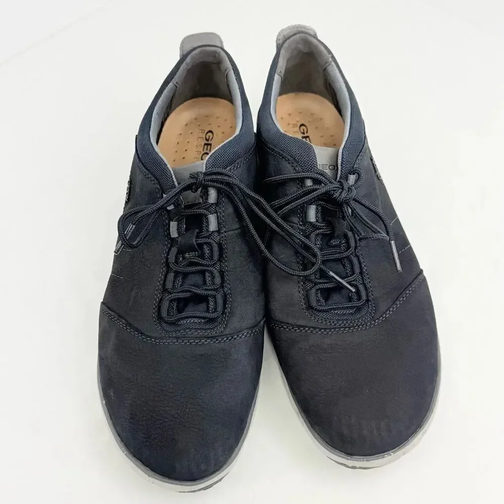 Geox U NEBULA C Respira Inner Breathing System Navy Blue Lace Up Casual Sneakers